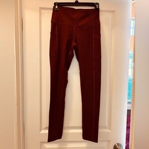 Maroon High-Waisted Leggings Small. NWT.